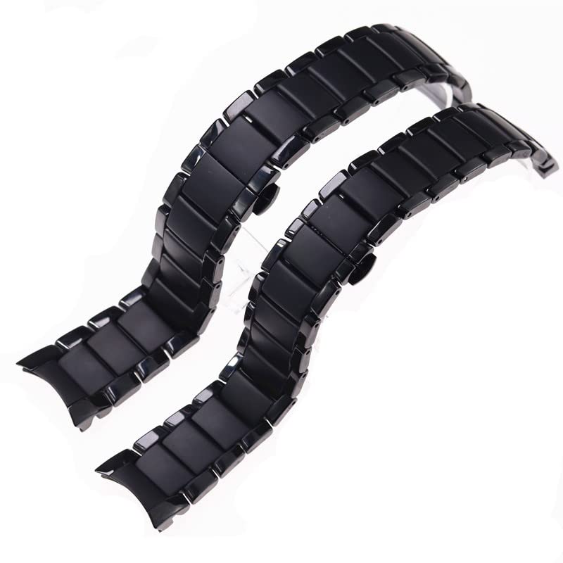EPANO 22 mm 24 mm czarny gładki matowy ceramiczny pasek do zegarka Armani Ar1451ar1452ar1475ar1474 pasek do zegarka opaska na nadgarstek bransoletka