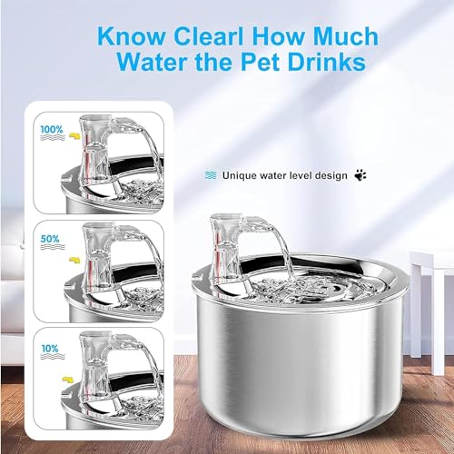 Fuente automática de agua para gatos acero inoxidable 2L miniatura 7