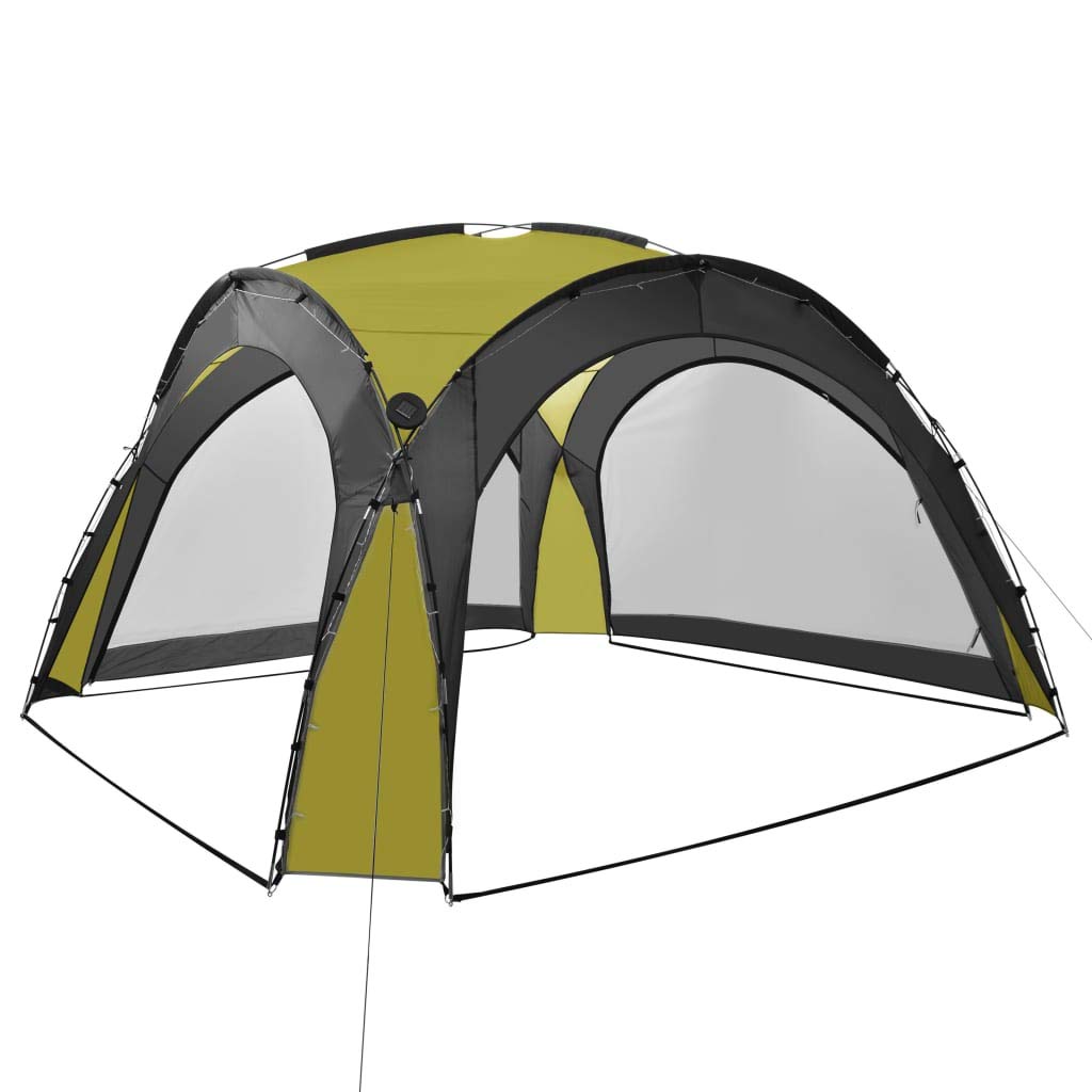 vidaXL Carpa de Fiesta con LED 4 Paredes Laterales Verde 3,6x3,6x2,3 m