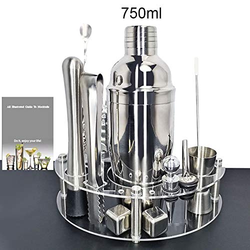 Set de 12 piezas coctelera con soporte acero inoxidable miniatura 2