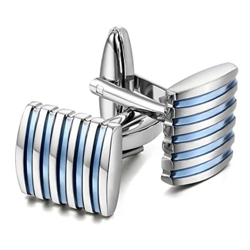 miami Cufflinks for Men Boys Silver Cuff links Blue Formal Stainless Steel Blue Cufflink For Men Birthday Gift Anniversary Husband Cuff Links Cufflinks Set for Mens Boys Man Boy Valentine Gifts -M27-picture-39