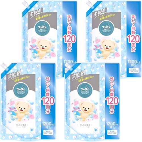 【まとめ買い】 ストーリー 柔軟剤 そらのお散歩 フローラルソープの香り つめかえ用 1200ml (4個セット)