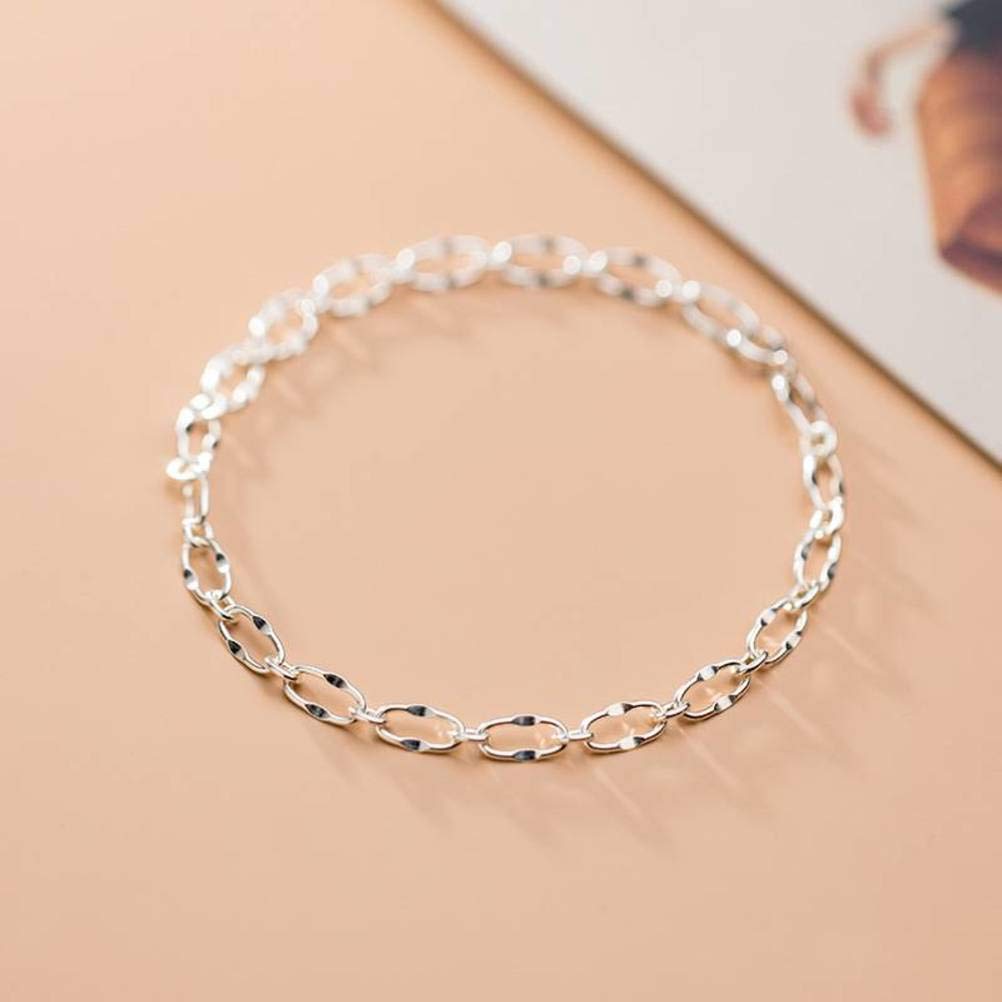 WOZUIMEI S925 Pulsera De Plata Estilo Coreano Femenino Simple Pulsera De Bola Redonda Brillante Personalidad Joyería De Moda De Cuentas RedondasPulsera