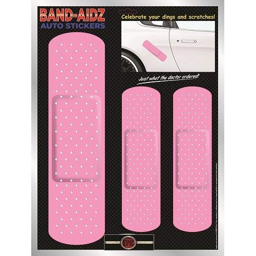 EPIC VISION LLC Band-Aid Car Auto Sticker Set Large Pink PKG 14
