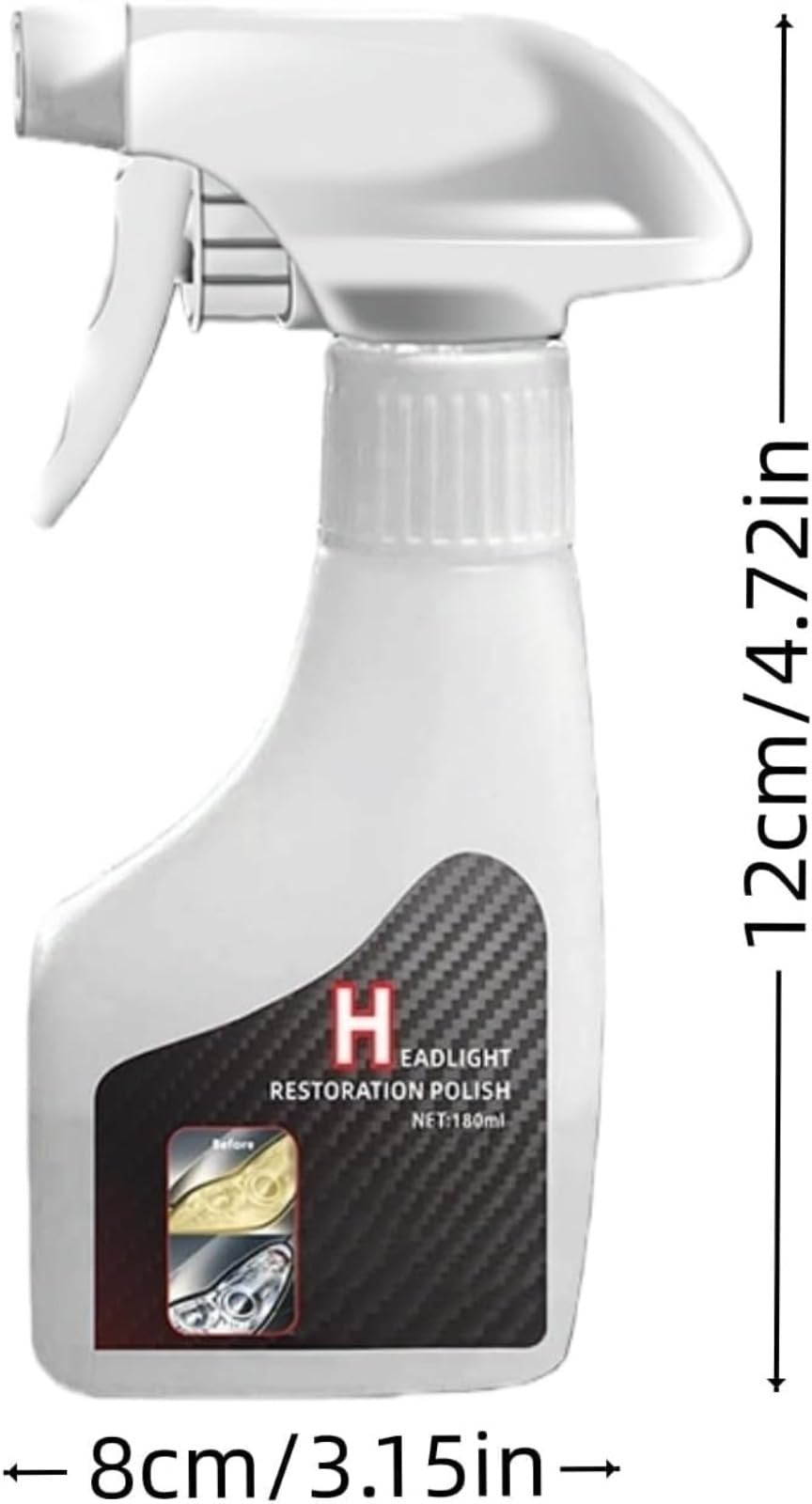 Générique Car Headlight Renovator Spray, Car Headlight Polish Kit, Opaque Car Headlight Cleaner for Yellowing, Blurring and Scratches and Scratches
