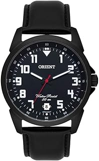 Relógio masculino orient prova d'agua pulseira de couro garantia de