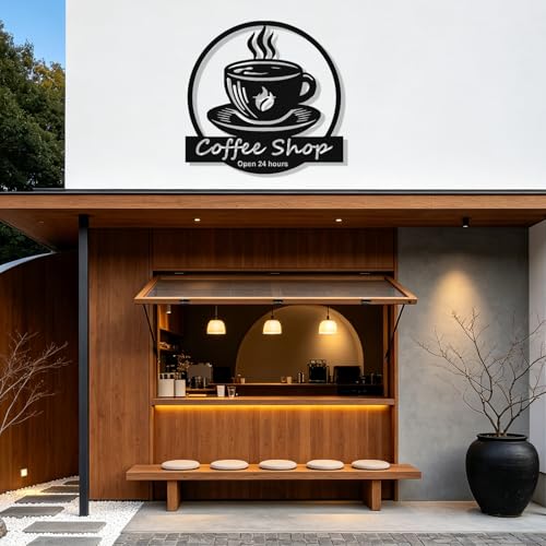 Image of Personalized Coffee Metal Sign, Custom Coffee Bar Signs, Custom Name Signs for Cafe Station, Coffee Wall Art Decor for Kitchen, Cafe Shop Decor, Cafe Lover Gift