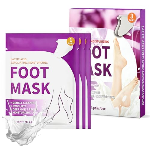 3 Pares Mascarilla Exfoliante Pies,Mascarilla Hidratante Pies,calcetines hidratantes para pies con acción emoliente,hidratación intensiva,Ideal para Cuidado de Pies,Uso Fácil y Rápido