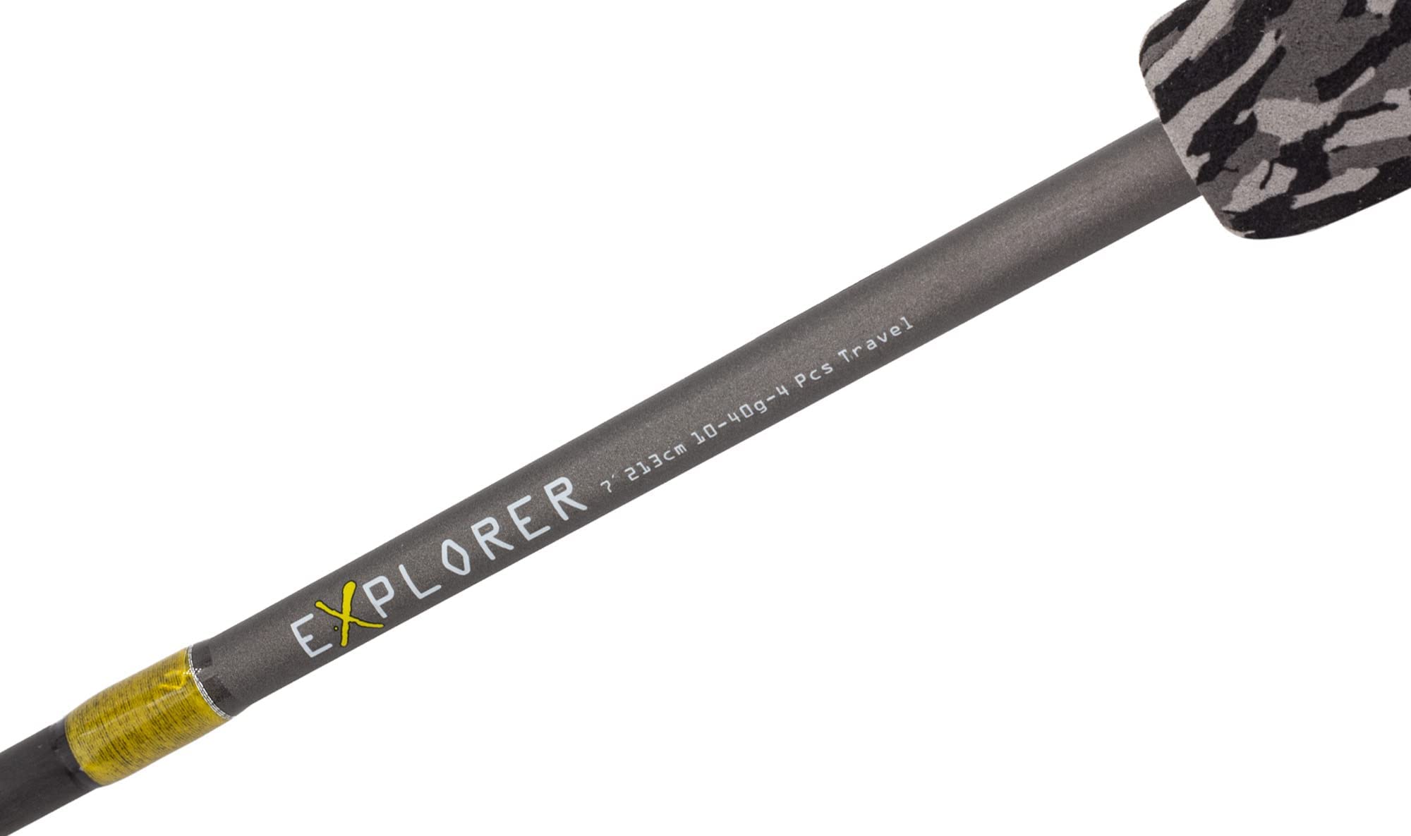 FISHN Wędka podróżna Explorer 213 cm, 4 sztuki, waga: 10-40 g, ze stabilną rurką podróżną do łowienia pstrągów, łososia, szczupaków