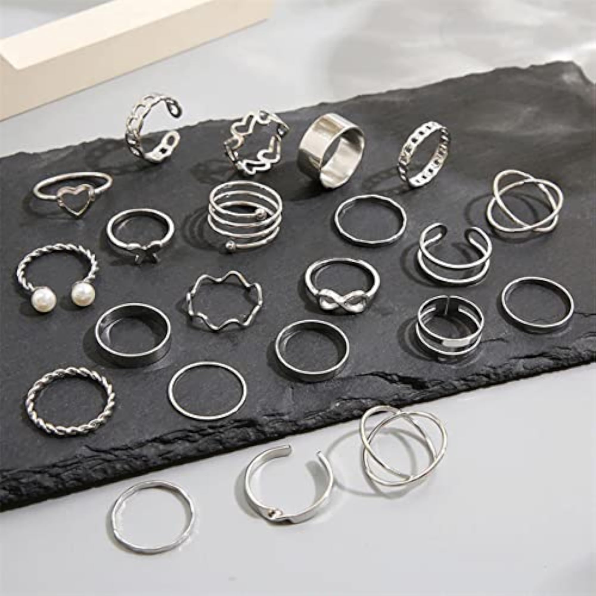 Contemporary Stackable Rings Set of 22