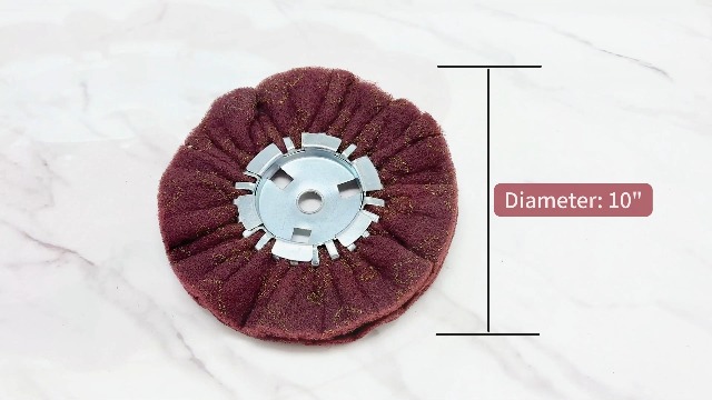 Image of 10 inch Non-Woven Airway Satin Buffing Wheel, 5 /8 inch Arbor Hole | Surface Prep Wheel for Angle Grinder, Ideal for Sanding & Polishing Aluminum, Stainless Steel - 2 PCS