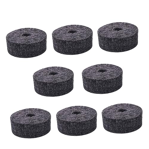 ibasenice Drum Accessories 8 Pack Felt Washers for Bass Drum Pad Cymbal Stand (grey)