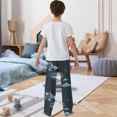 Boy's Pants Cool Spaceship Jogger Pants Elastic Waist Long Bottoms Trousers with Pockets 6-14 Years3