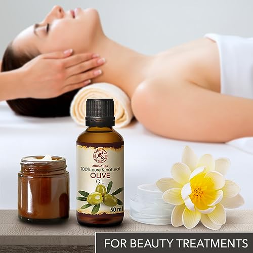 Olivenöl 50ml - Spanien - Kaltgepresst - Natürlich - Intensive Pflege für Gesicht - Haare - Haut - Gut mit Ätherischem Öl - für Massage - Beauty - Kosmetik - Gesichtspflege - Körperpflege