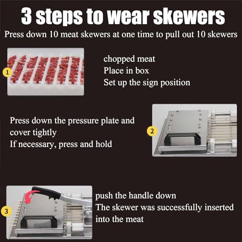 Máquina manual de brochetas de carne, herramienta de kebab de acero inoxidable para una fácil limpieza, cuerda uniforme, perfecta para fiestas de barbacoa y cocina al aire libre, uso doméstico