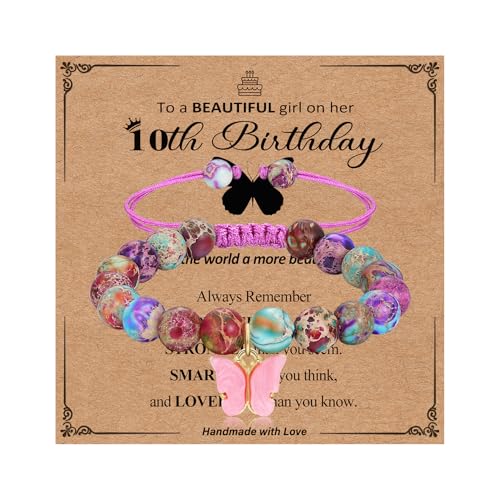 Image of 4-12 Year Old Girl Birthday Gifts, Adjustable Pink White Pearl Beaded Bracelet for Teen Girls, 4-12th Happy Birthday Christmas Graduation Gifts for Daughter Granddaughter Niece