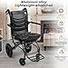 Tneukoom Lightweight Foldable Transport Wheelchair - 120kg Capacity with 12