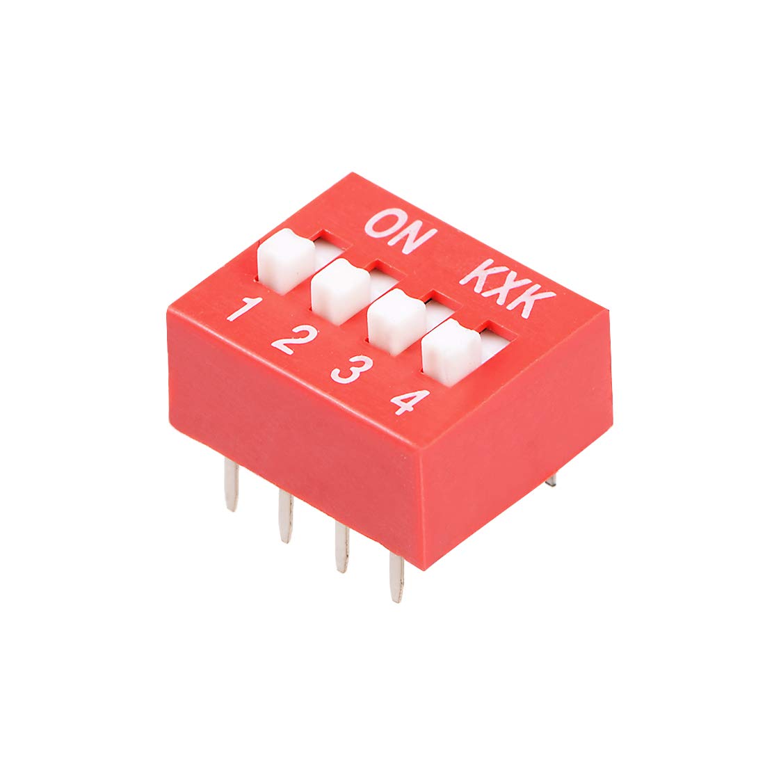 uxcell 40 Pcs Red DIP Switch 1 2 3 4 Positions 2.54mm Pitch for Circuit