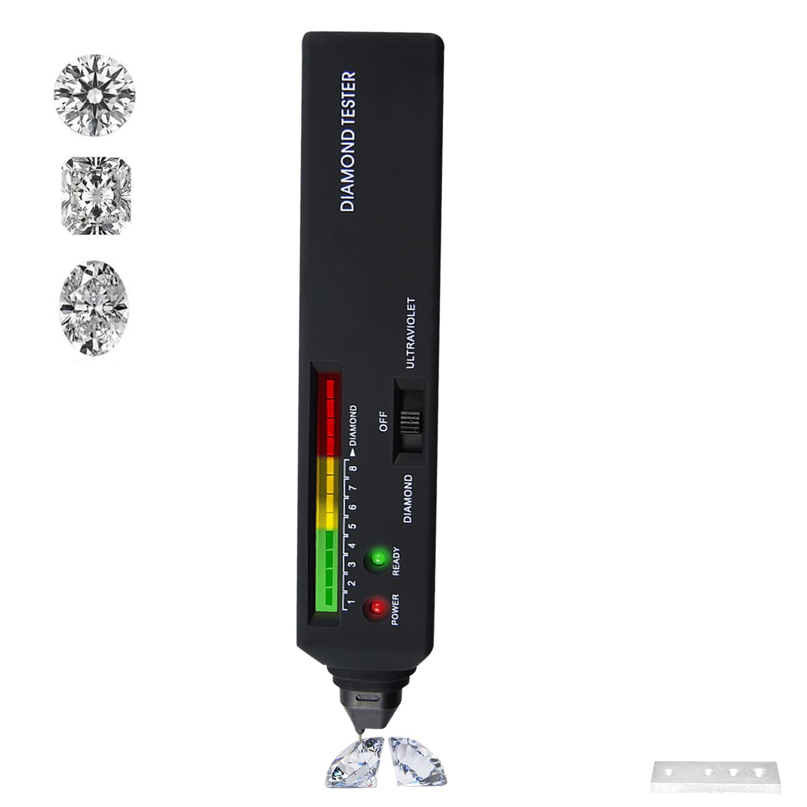 NALACAL Diamond Tester Pen, High Accuracy Diamond Tester with Ultraviolet (UV) Light, Thermal Conductivity Meter Professional Diamond Tester Jeweler Tool for Retail Jewelers, Novice and Expert Tool