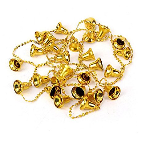 EliteKoopers Gold Bell Bead Tinsel Garland Christmas Tree String Chain Decoration Craft Gift
