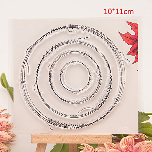 Shoresu Circle Clear Stamps Sheets Transparent Silicone Seal for DIY Scrapbooking Craft Card Photo Album Decorative 10x11cm/3.93x4.33