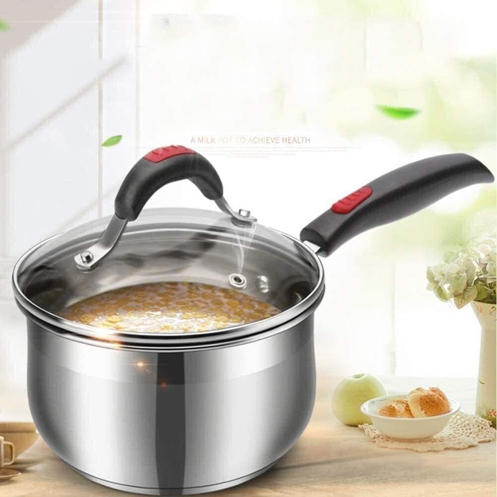 Mini-Milchpfanne, sichere Antihaft-Sauce mit Deckel und Dampfgarer for Babynahrung, schnell erhitzendes Kochgeschirr mit Verbrühungsgriff