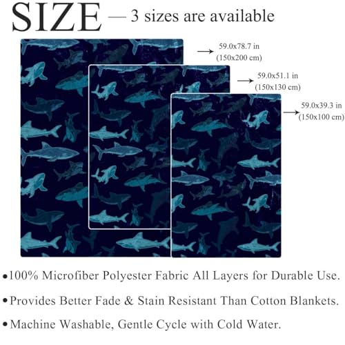 Couverture polaire requin idée cadeau originale pour lit et salon