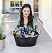 BREKX Colt Black Galvanized Beverage Tub with Handles, 16-Bottle Metal Bucket Ice Cooler to Chill Drinks, Oval Metal Basket for Drinks or Storage Bin - 15 Quarts (4 Gallon)