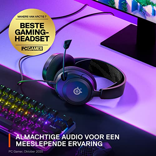 SteelSeries Arctis Nova 1 - Multi-systeem gamingheadset - HiFi-drivers - 360° ruimtelijke audio - Memory Foam-oorkussens - Ultralichtgewicht - PC, PS5, PS4, Switch, Xbox - Zwart - Afbeelding 6