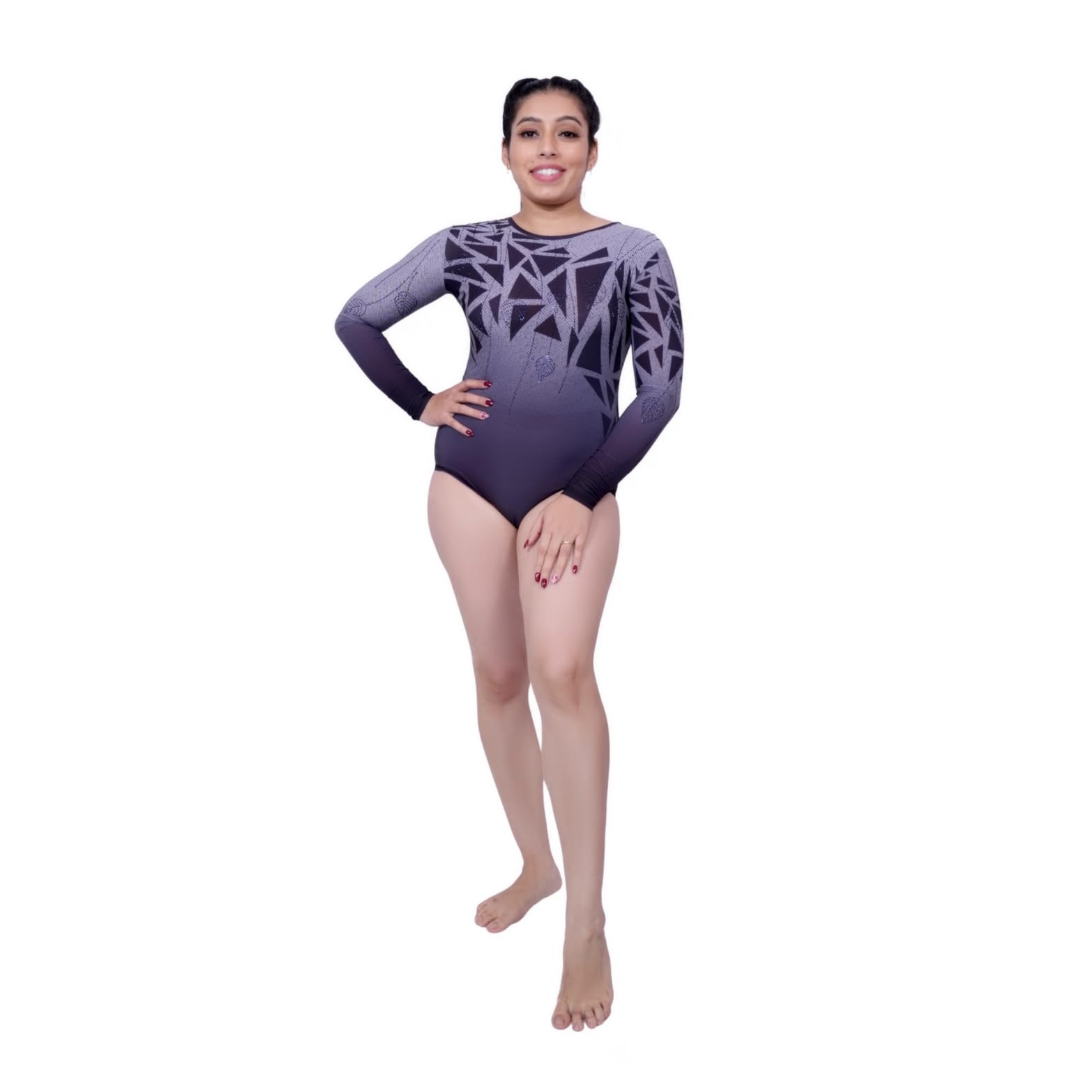स्वदेस SPORTS full sleeves, round neck, streachable leotard-perfect for various games like artistic gymnastics,yoga, ballet, mallkhamb, acrodance, dance, skating,rope malllkhamb-image-21