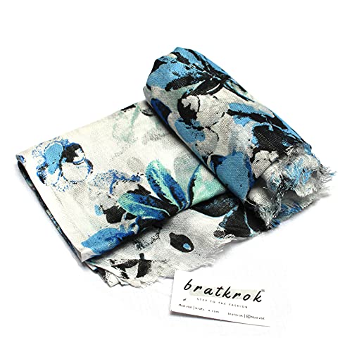 Image of bratkrok WOMEN'S STYLISH FLORAL PRINTED RAYON SCARF /SCARVES /STOLE FOR SUMMERS