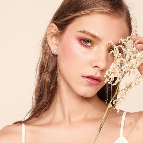 SMILEST 0.6-4ct Round Moissanite Earrings for Women, D Color VVS1 Clarity Lab Created Moissanite Earrings 14K White Yellow Rose Black Ruthenium Gold Vermeil 4-Prong Moissanite Stud Earrings4