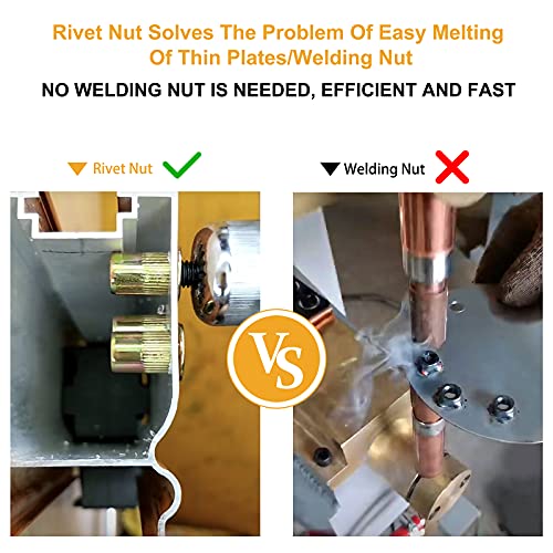 Vigrue 320Pcs Rivet Nuts Sae & Metric, Carbon Steel Zinc Plated Unc Nutsert Assortment, Rivnuts Nutserts 1/4"-20, 3/8"-16, 5/16"-18, 10-24, 6-32, 8-32 And M3 M4 M5 M6 M8 M10 M12 #TOP4