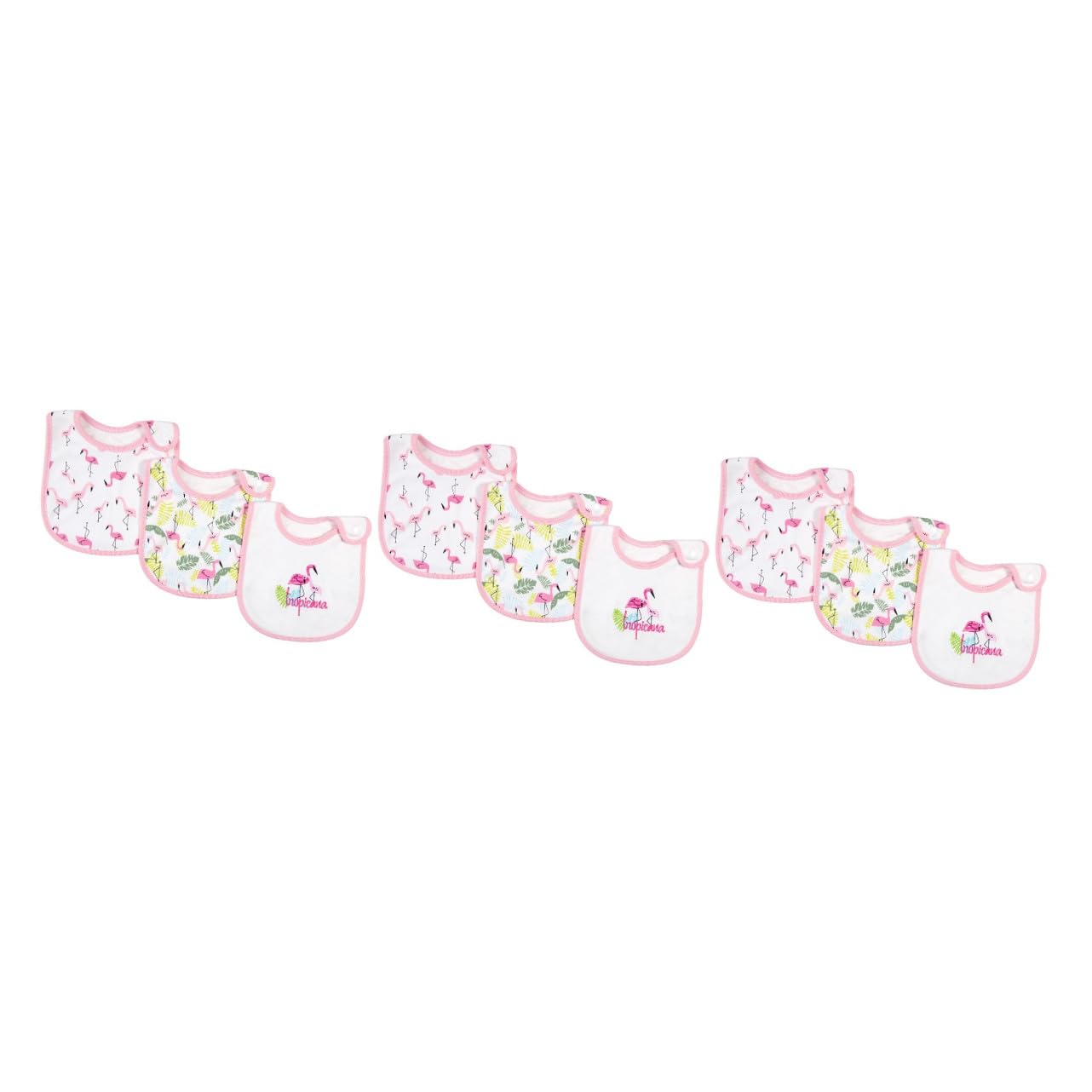 BESTonZON 9pièces Bavoir Garçon Fille Coton Imprimé Flamant Bavoirs Étanches Et Doux Pour Nourrissons Serviettes De Salive Pour Repas Biberon
