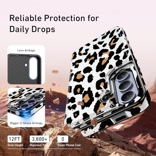 Goodon for Samsung Galaxy S24 Case Wallet - Flip Folio Leather Cover with Trendy Floral Design, 3 Card Slots & Kickstand Function, Protective Phone Case for Women and Girls - Leopard Cheetah - image 5