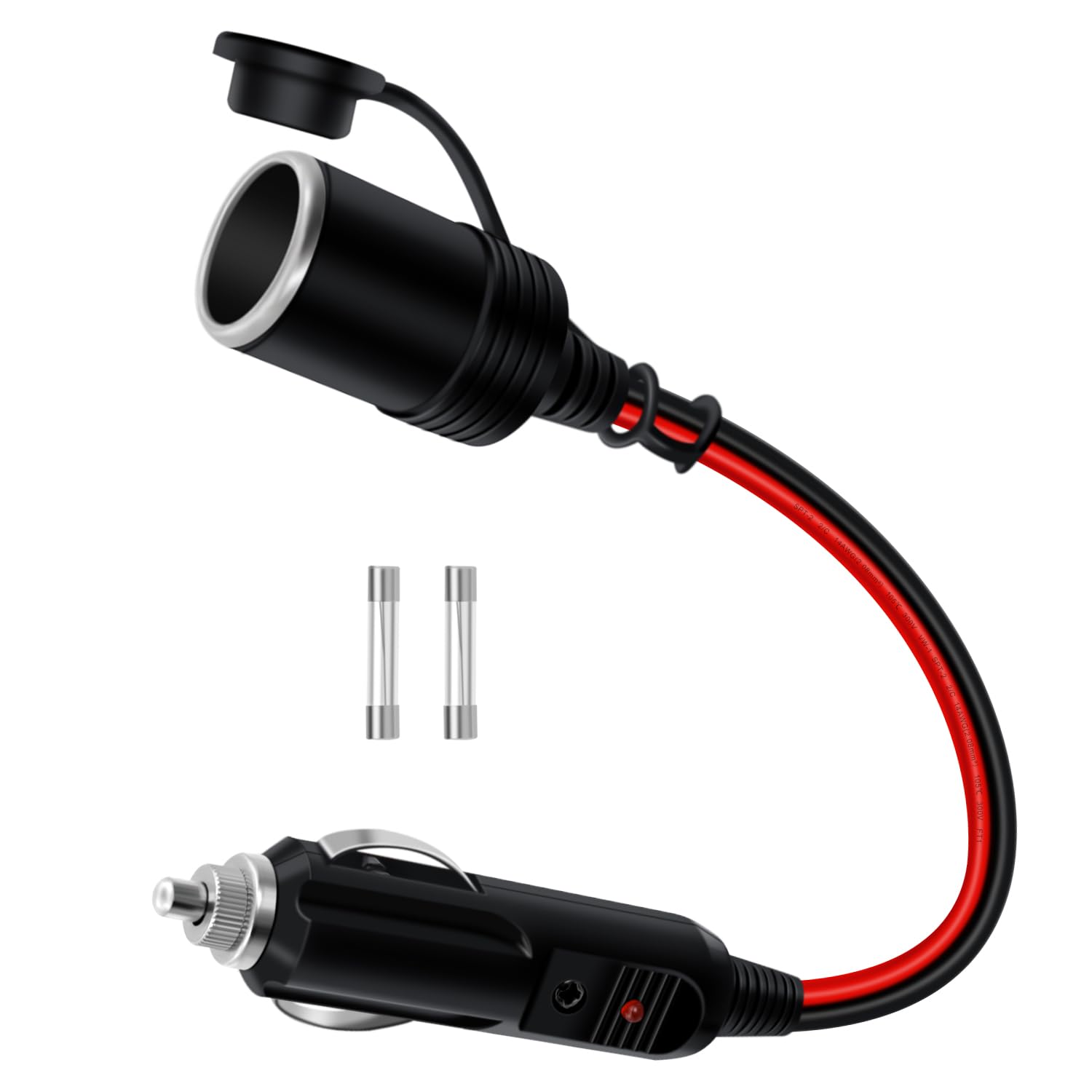 Funyord 1 à 2 Rallonge Allume Cigare, Double Prise Allume-Cigare Avec