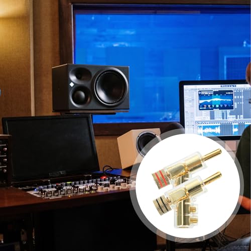 Conector banana ángulo recto para evitar cables doblados en amplificadores 3