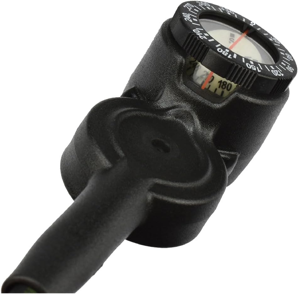 SEAC Unisex's Console 3 Pressure, Depth Gauge and Compass for Scuba Diving, Scale 0-70 mt and 0-400 bar, Black, Standard