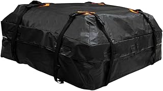 Portaequipajes for techo de coche, todoterreno, autobús, bolsa de carga, portaequipajes de almacenamiento, carcasa blanda, for viajes, color negro, tela Oxford 420D impermeable