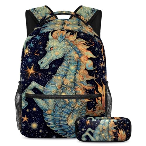 Sac de voyage étudiant avec trousse pour fille et garçon motif baroque