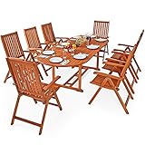 Deuba Sitzgruppe Moreno 8+1 Eukalyptusholz klappbar 9-TLG Tisch Sitzgarnitur Holz Gartenmöbel Garten Set - 2
