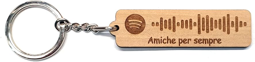 Personalised Wooden Key Ring Scannable Spotify Code - Personalise with Your Verse -Heart Song - Valentine, Heart Friend, Mother's Day-