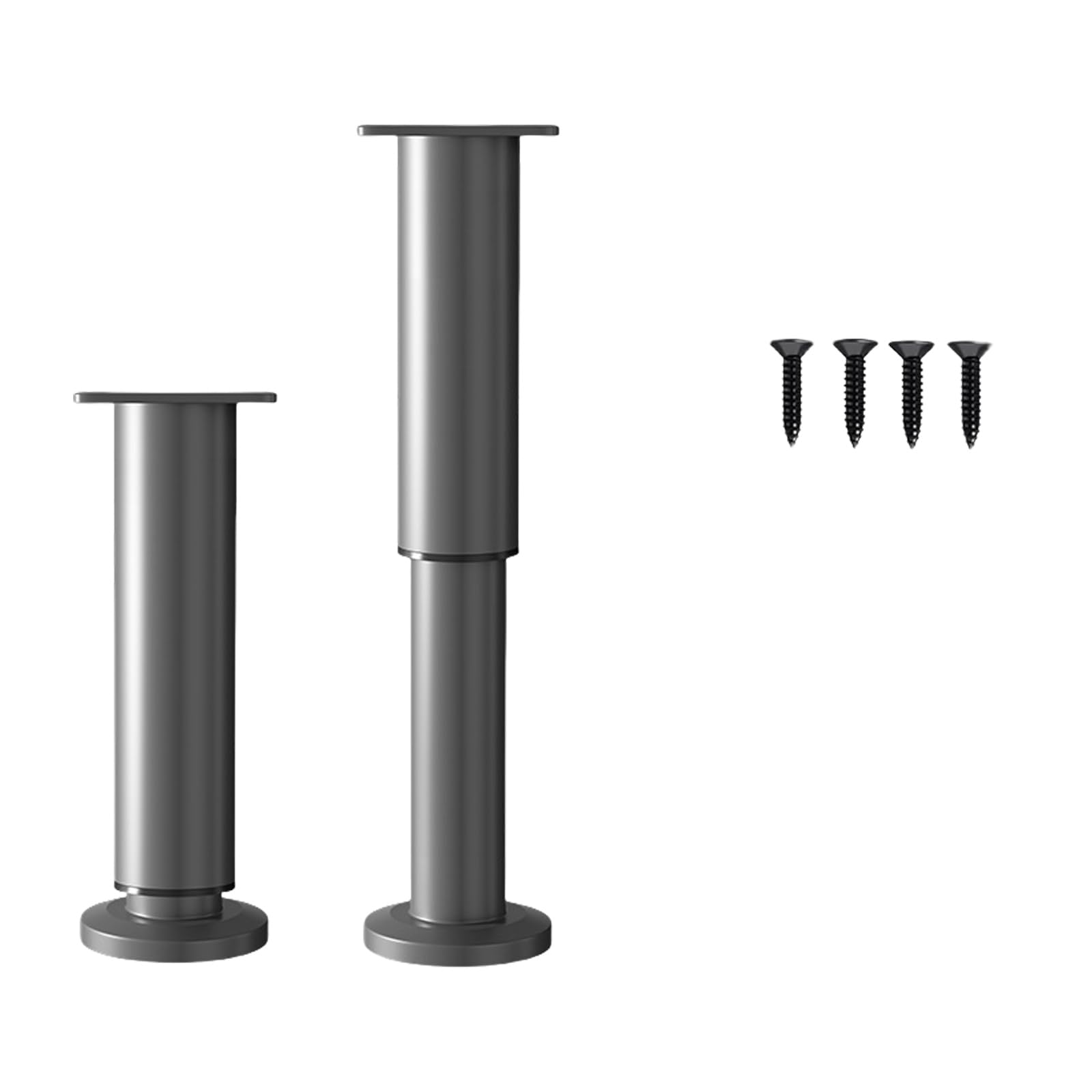 of 2 Height Adjustable Furniture Legs with Shock Absorbing Pad Anti Slip Feet for Bed Chairs & Tables Adjustable Furniture Legs