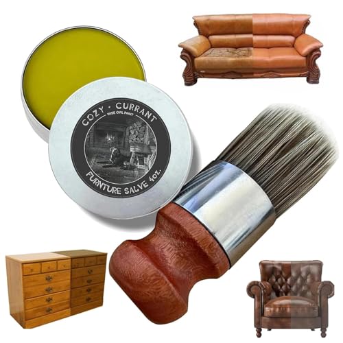Wise Owl Furniture Salve Leather Furniture Salve and Brush Furniture Salve with Boar Bristle Brush Bundle Protect Furniture Furniture Salve for Wood (1 Set)