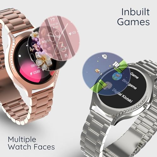 Image of Pebble Ritz 1.19 inch (3.02 cm) HD Display, BT Calling, Female Health, Heart Rate Monitoring, Zen Mode, Multiple Watch Faces, AI Voice Assitance, Multiple Sports Mode - Metal Silver