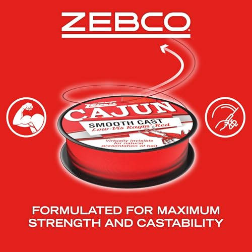 Image of Zebco Cajun Line Smooth Cast Fishing Line, Low Vis Ragin' Red