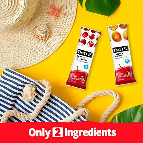 That's It. Fruit Bars Variety Pack (Mango + Cherry) 100% Natural Real Fruit Bar, Best High Fiber Vegan, Gluten Free Healthy Snack, Paleo For Children & Adults, Non Gmo No Sugar Added, No Preservatives Energy Food (12 Count) #TOP7