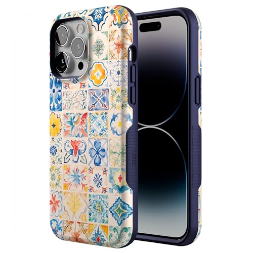 Coque iPhone 14 Pro Max compatible MagSafe Casely carreaux toscans antichoc