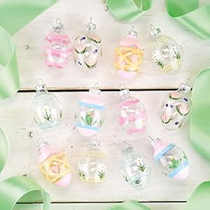 Lillianvernonhandpaintedblownglasseasterornamentshandcraftedhangingtreedecorationseastereggholidaypartydecor2inassorted12pieceset Urban Country Home Decor Lillian vernon hand painted blown glass easter ornaments handcrafted hanging tree decorations easter egg holiday party decor 2 in assorted 12 piece set urban country home decor