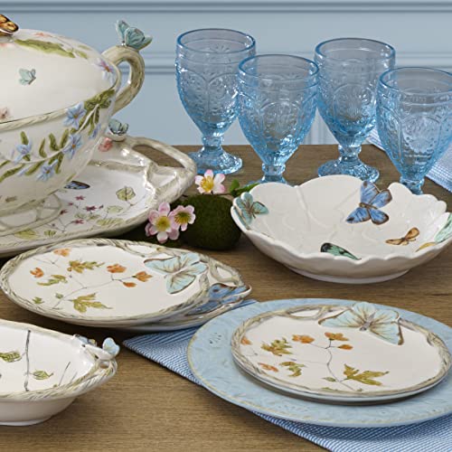 Fitz-Floyd-Butterfly-Fields-Salad-Plate-Set-of-4-85-Inch-Blue Fitz Floyd Butterfly Fields Salad Plate Set of 4 85 Inch Blue